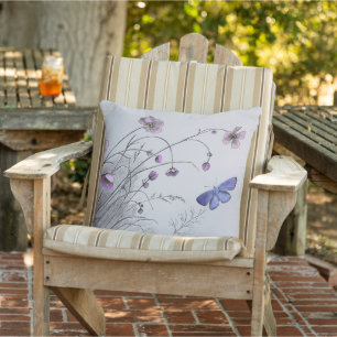 Wildflowers and Butterfly Cushion