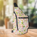 Wildflowers and Dragonflies Monogrammed Sling Bag<br><div class="desc">This stylish sling bag features an all-over pattern of delicate wildflowers and dragonflies and your monogram initials on the front. Three zippered compartments can easily store your keys, wallet, phone, camera, and plenty more. Wear it as a crossbody or over one shoulder, and attach the adjustable strap to a durable...</div>