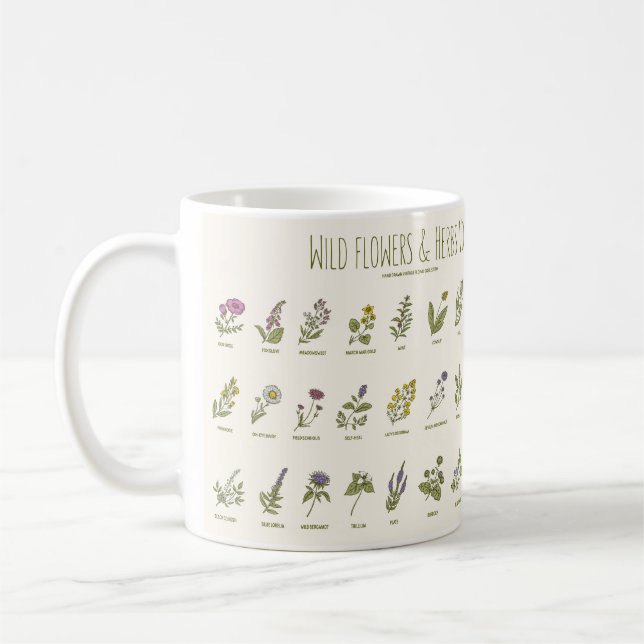 Wildflowers and Herbs Coffee Mug (Left)