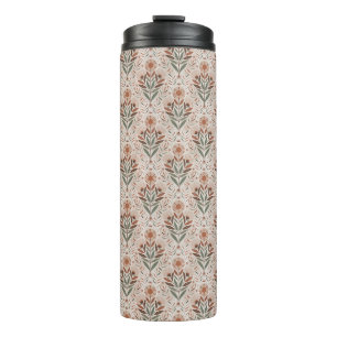 Wildflowers And Leaves Seamless Pattern Thermal Tumbler