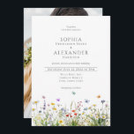 Wildflowers and Photo Wedding  Invitation<br><div class="desc">Celebrate your love with the enchanting beauty of nature using our "Wildflowers and Photo Wedding Invitation." This elegant design features delicate watercolor butterflies fluttering among wildflowers in soft, romantic hues. The natural, whimsical artwork sets the tone for a joyful and heartfelt celebration, perfect for garden weddings, outdoor ceremonies, or rustic-chic...</div>