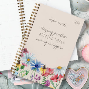 Wildflowers and Positive Affirmation Personalised Planner
