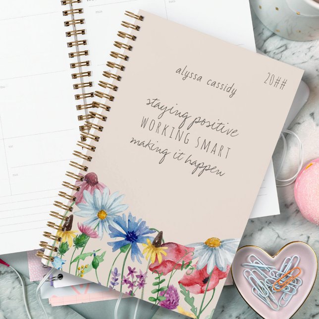 Wildflowers and Positive Affirmation Personalised Planner (Creator Uploaded)