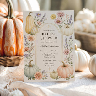 Wildflowers and Pumpkins Autumn Bridal Shower Invitation