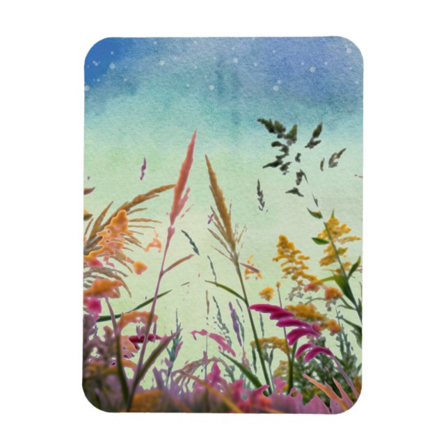 Wildflowers And Stars Magnet (Vertical)