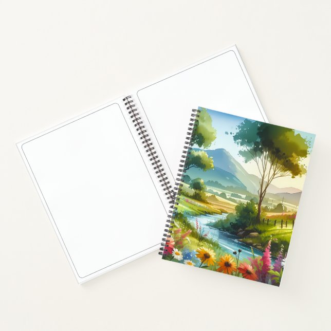 Wildflowers and Stream in Spring Valley Notebook (Inside)