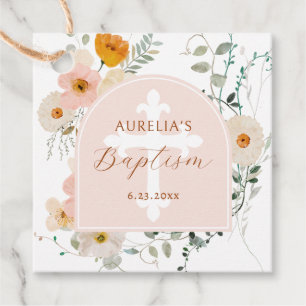 Wildflowers Arch Baptism Favour Tags