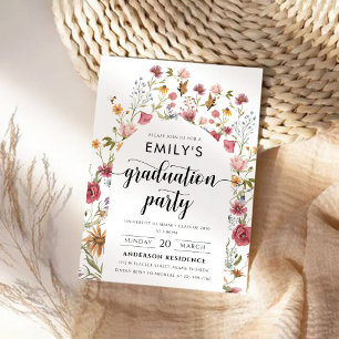 Wildflowers Arch Graduation Party Invitation