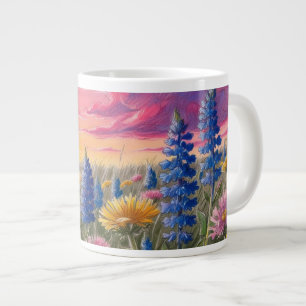 Wildflowers at Sunrise Large Coffee Mug