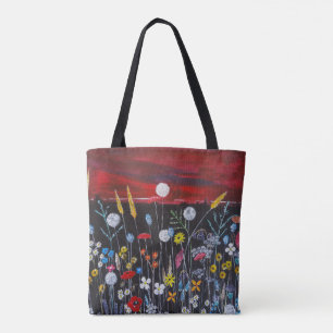 Wildflowers at Sunset Painting by Alfred Fox Tote Bag