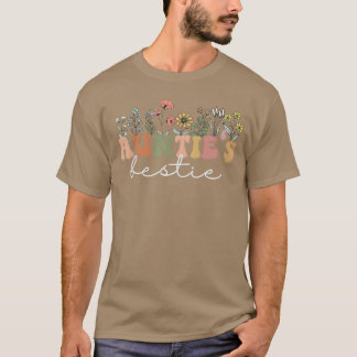 Wildflowers Aunties Bestieee Fun Cute Best Friend  T-Shirt