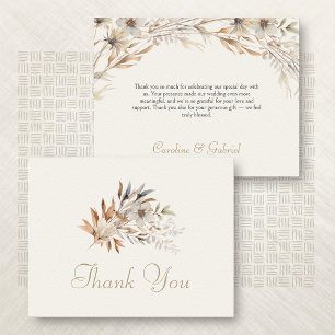 Wildflowers Autumn Fall Elegant Wedding Thank You Card