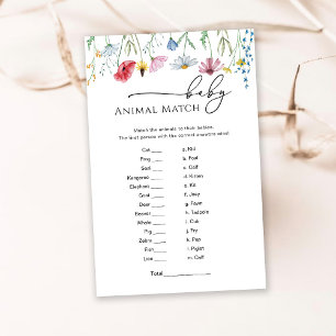 Wildflowers Baby Animal Match Game