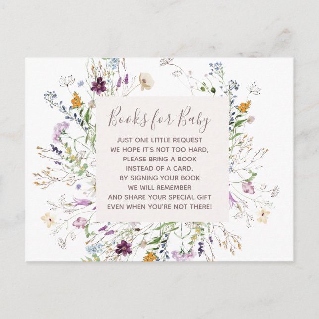 Wildflowers Baby Books insert card (Front)