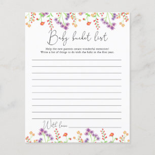 Wildflowers Baby bucket list