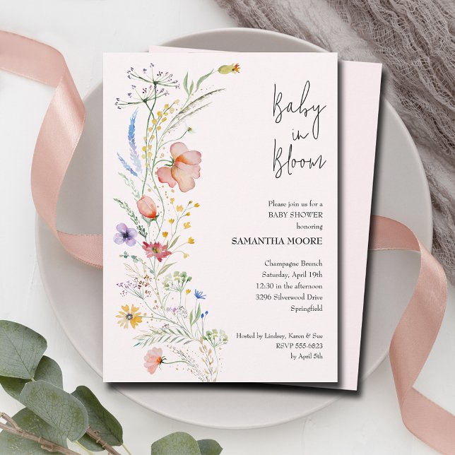 Wildflowers Baby Girl Shower Invitation (Creator Uploaded)