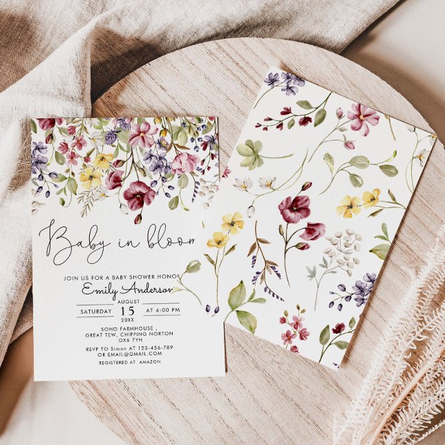Wildflowers Baby In Bloom Baby Shower Invitation (Creator Uploaded)