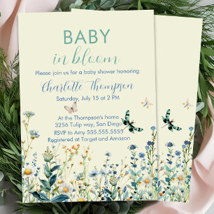 Wildflowers baby in bloom baby shower  invitation
