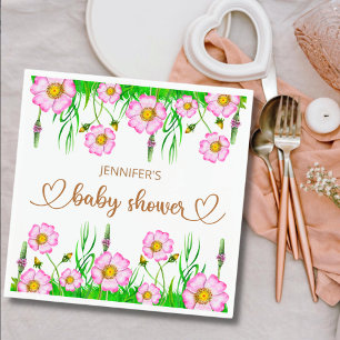 Wildflowers baby in bloom baby shower napkin