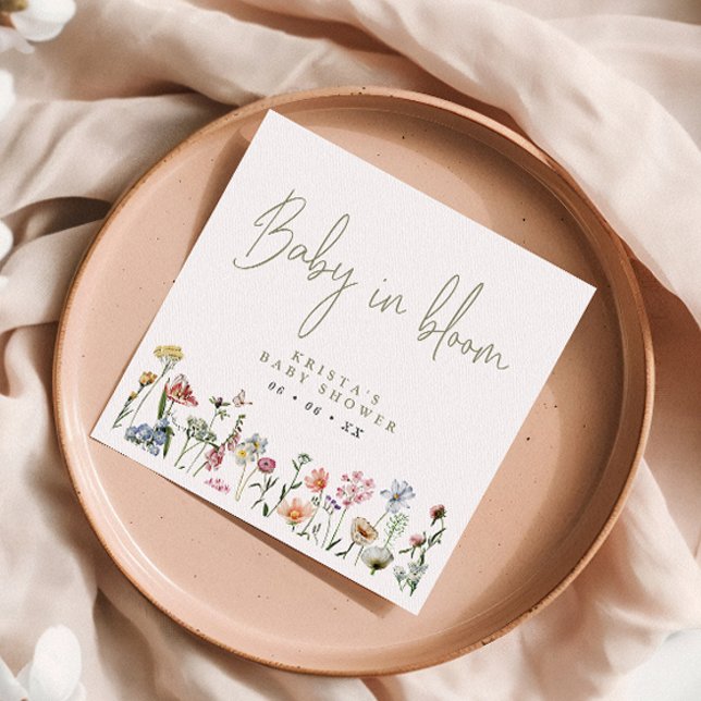 Wildflowers Baby In Bloom Baby Shower Napkin (Creator Uploaded)