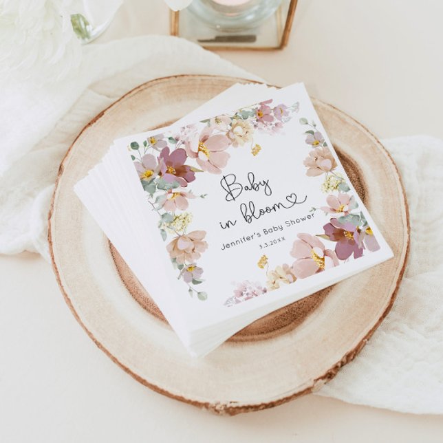 Wildflowers baby in bloom baby shower napkins (Creator Uploaded)