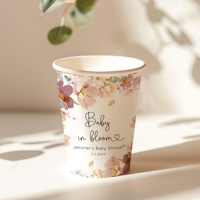 Wildflowers baby in bloom baby shower paper cups (Creator Uploaded)