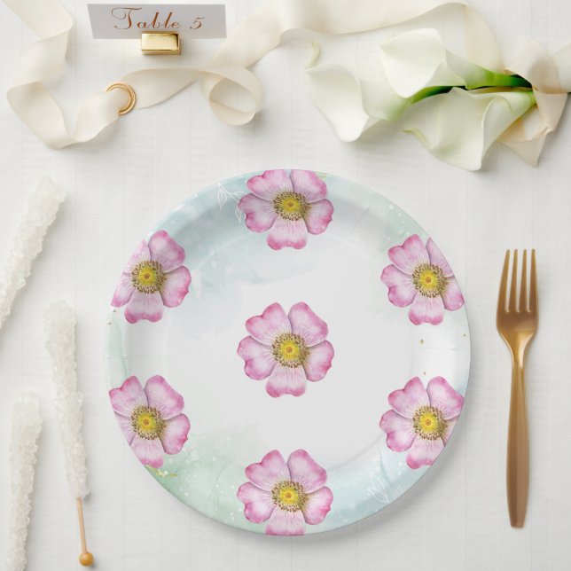 Wildflowers Baby In Bloom Baby Shower Paper Plate (Wedding)