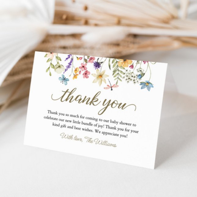 Wildflowers Baby In Bloom Baby Shower Thank You Card (Baby In Bloom Thank You Cards)