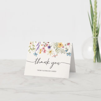 Wildflowers Baby in Bloom Floral Baby Shower Thank You Card