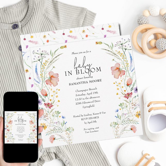 Wildflowers Baby in Bloom Shower Invitation (Creator Uploaded)