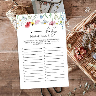 Wildflowers Baby Name Race game