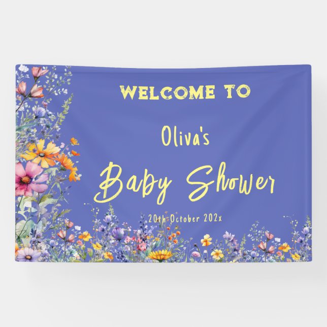Wildflowers Baby Shower Banner (Horizontal)