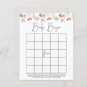 Wildflowers Baby shower bingo game