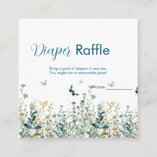 Wildflowers baby shower diaper raffle enclosure card