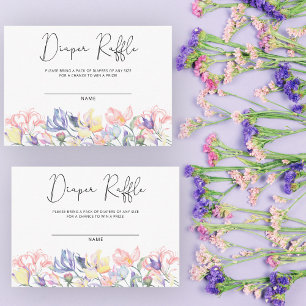 Wildflowers baby shower diaper raffle ticket enclosure card