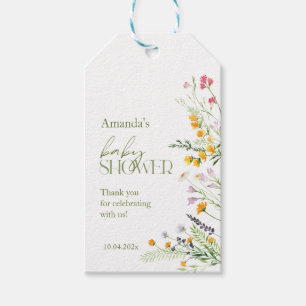 Wildflowers Baby Shower Favour Gift Tag 