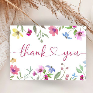 Wildflowers Baby Shower Flat Thank You Card