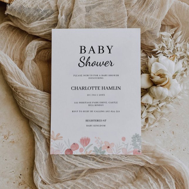 Wildflowers Baby Shower Invitation (Wildflowers Baby Shower Invitation)