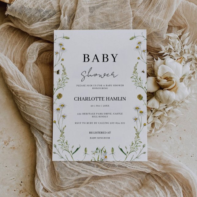 Wildflowers Baby Shower Invitation (Wildflowers Baby Shower Invitation)