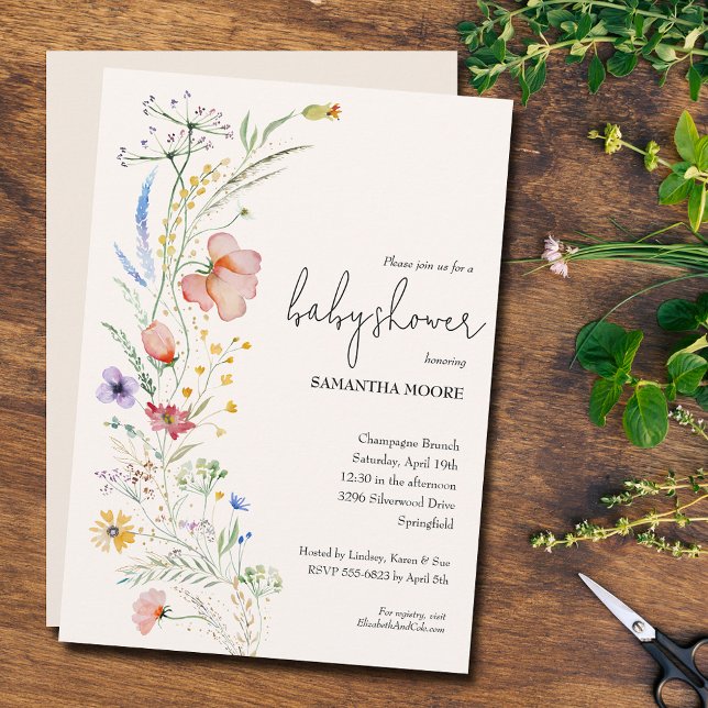 Wildflowers Baby Shower Invitations (Creator Uploaded)