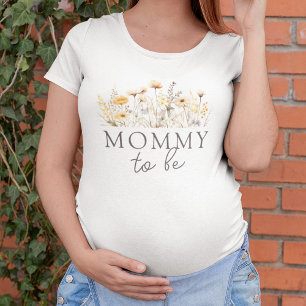 Wildflowers Baby Shower Mummy to Be T-Shirt