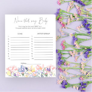 Wildflowers baby shower Name that song baby game