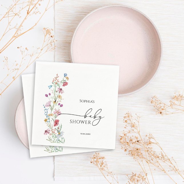 Wildflowers Baby Shower Napkin (Creator Uploaded)