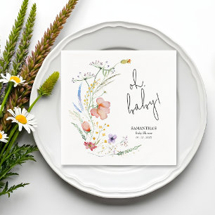Wildflowers Baby Shower Napkin
