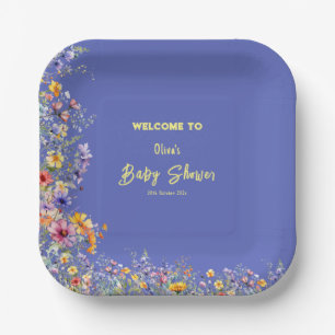 Wildflowers Baby Shower Paper Plate