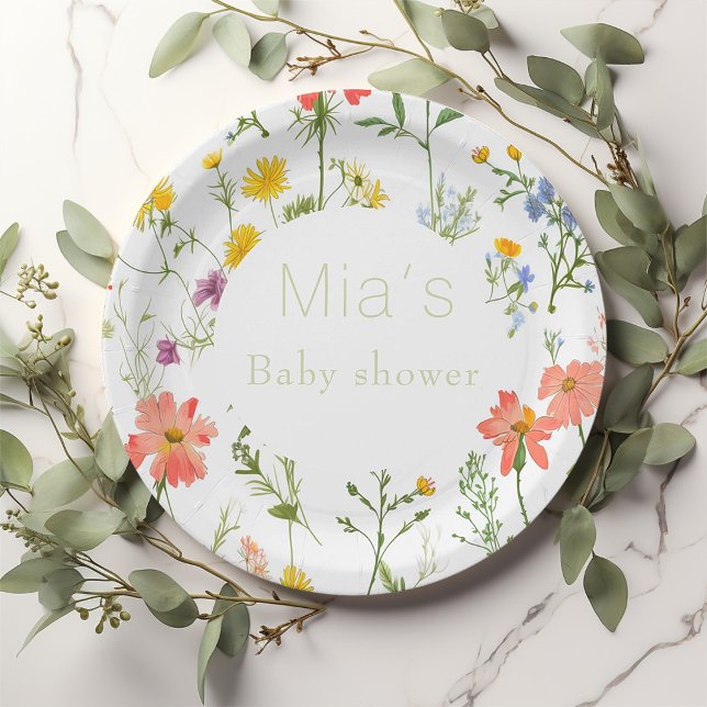 wildflowers Baby shower   Paper Plate (Creator Uploaded)