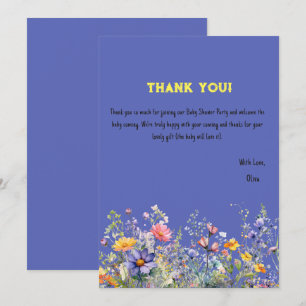 Wildflowers Baby Shower Thank You Card