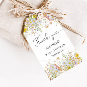 Wildflowers Baby Shower Thank You Gift Tags