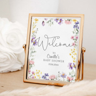 Wildflowers Baby Shower Welcome Poster