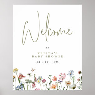 Wildflowers Baby Shower Welcome Poster